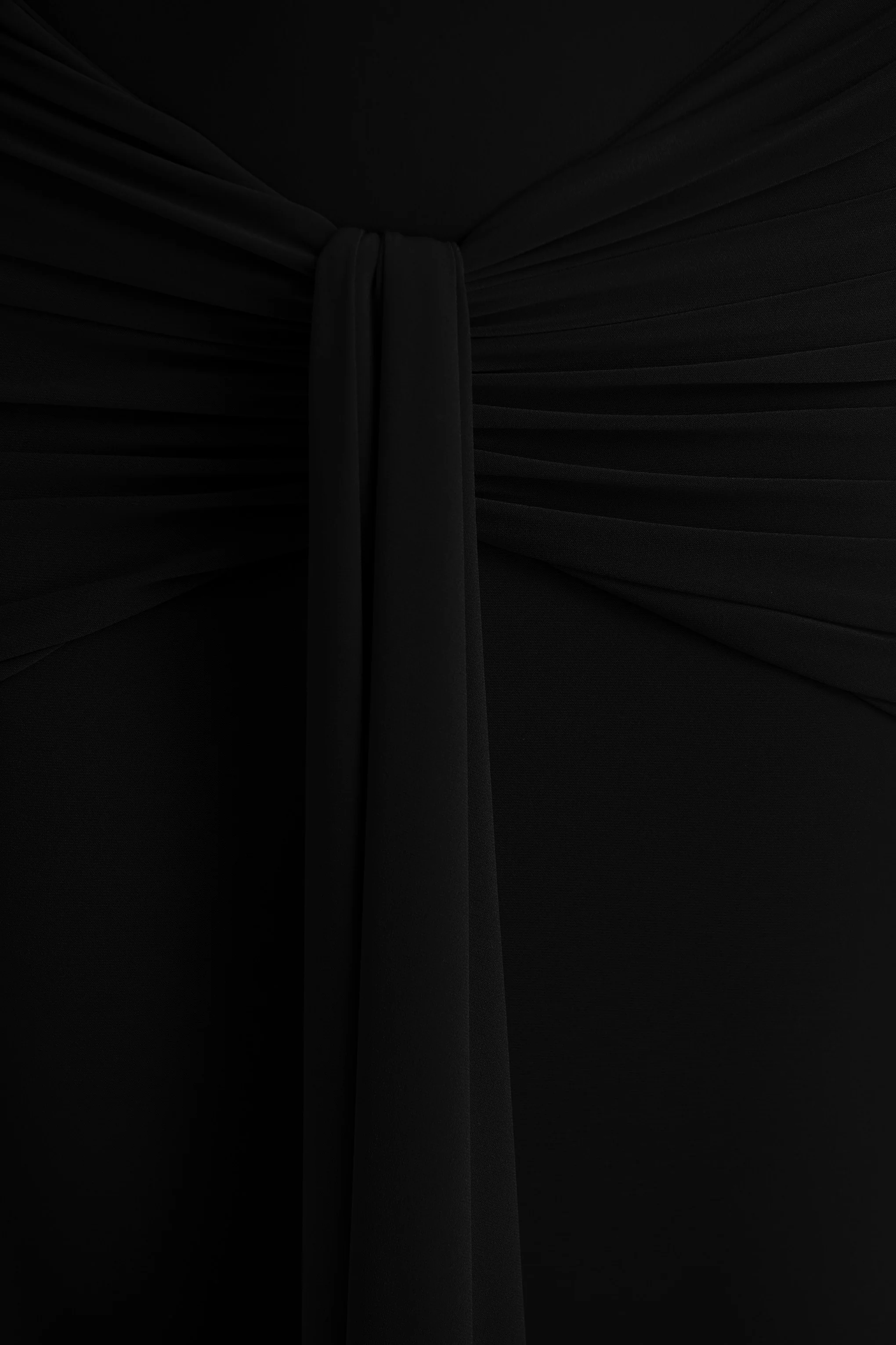 Envisioned | Black Bardot-Neck Maxi Dress With Gathered And Drape Detail - Image 6